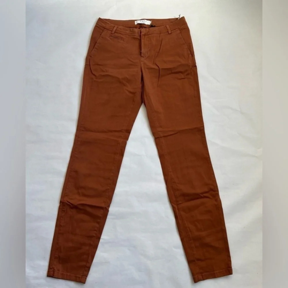 Ya Ya Lyocell Rusty Trousers Women's Size 8 Straight Legs Orange Pants Mid Rise